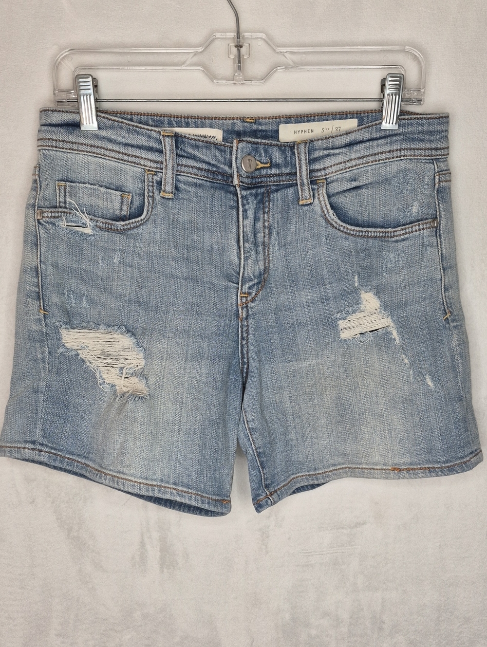 Anthropologie Pilcro Hyphen Distressed Jean Shorts Denim Size 27